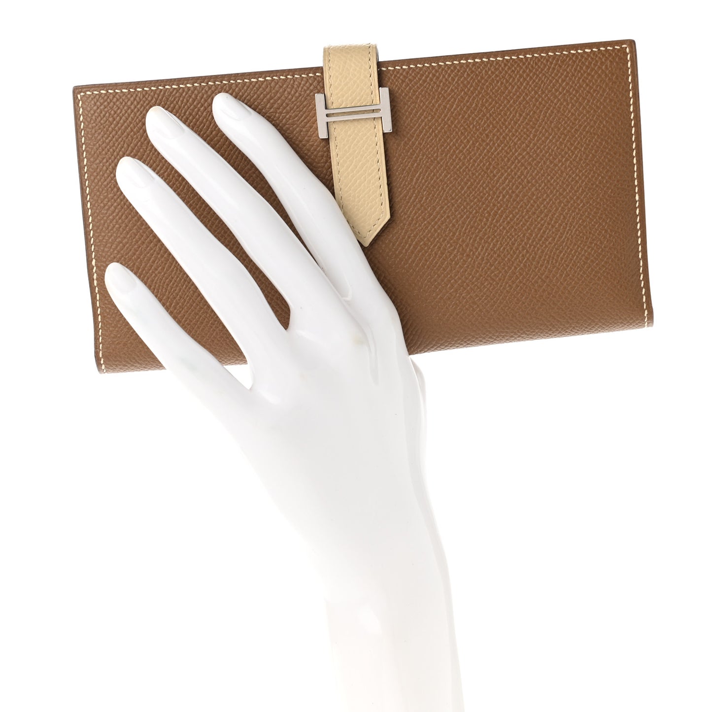 Epsom Bi-Color Bearn Gusset Wallet Alezan Parchemin