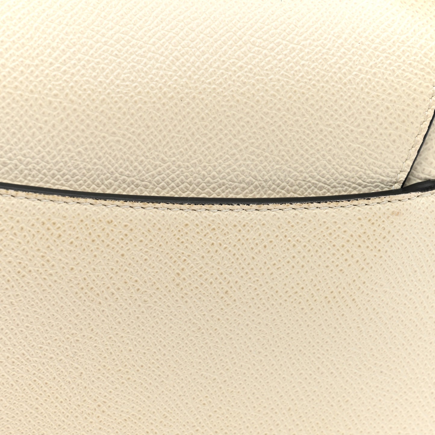Grained Calfskin Mini Saddle Bag White