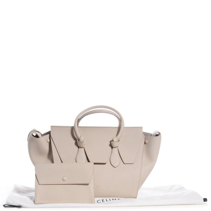Celine Grained Calfskin Tie Knot Small Tote Chalk 8 of 10