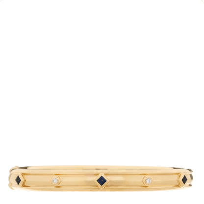 David Yurman 18K Yellow Gold Diamond Blue Sapphire Modern Renaissance Bracelet 2 of 3