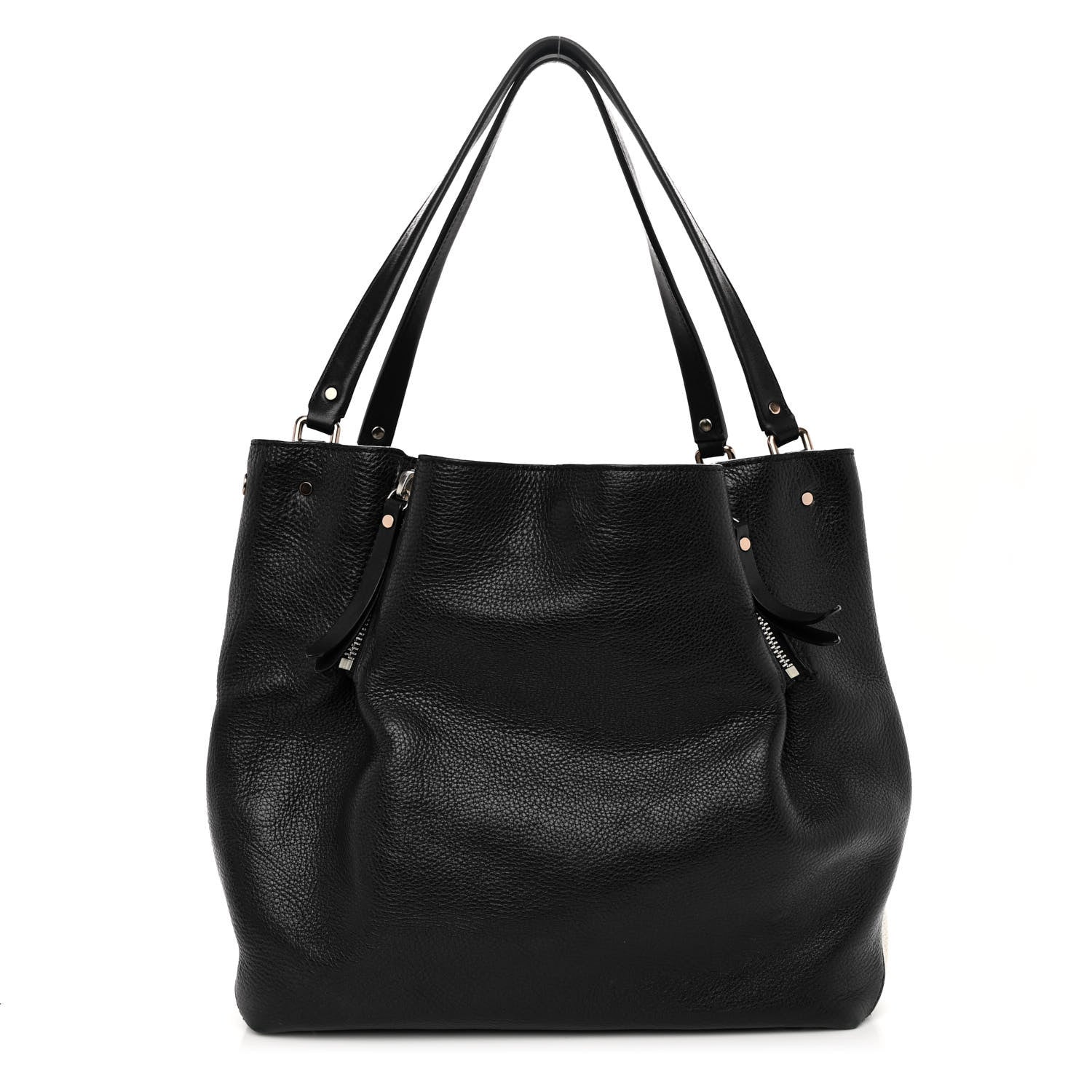 Burberry Grainy Calfskin House Check Medium Maidstone Black 1 of 10