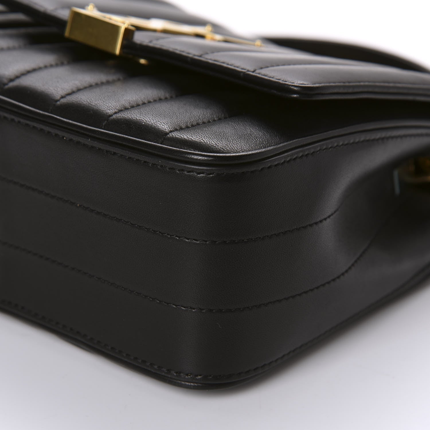 Saint Laurent Lambskin Matelasse Monogram Medium Vicky Chain Bag Black 7 of 11