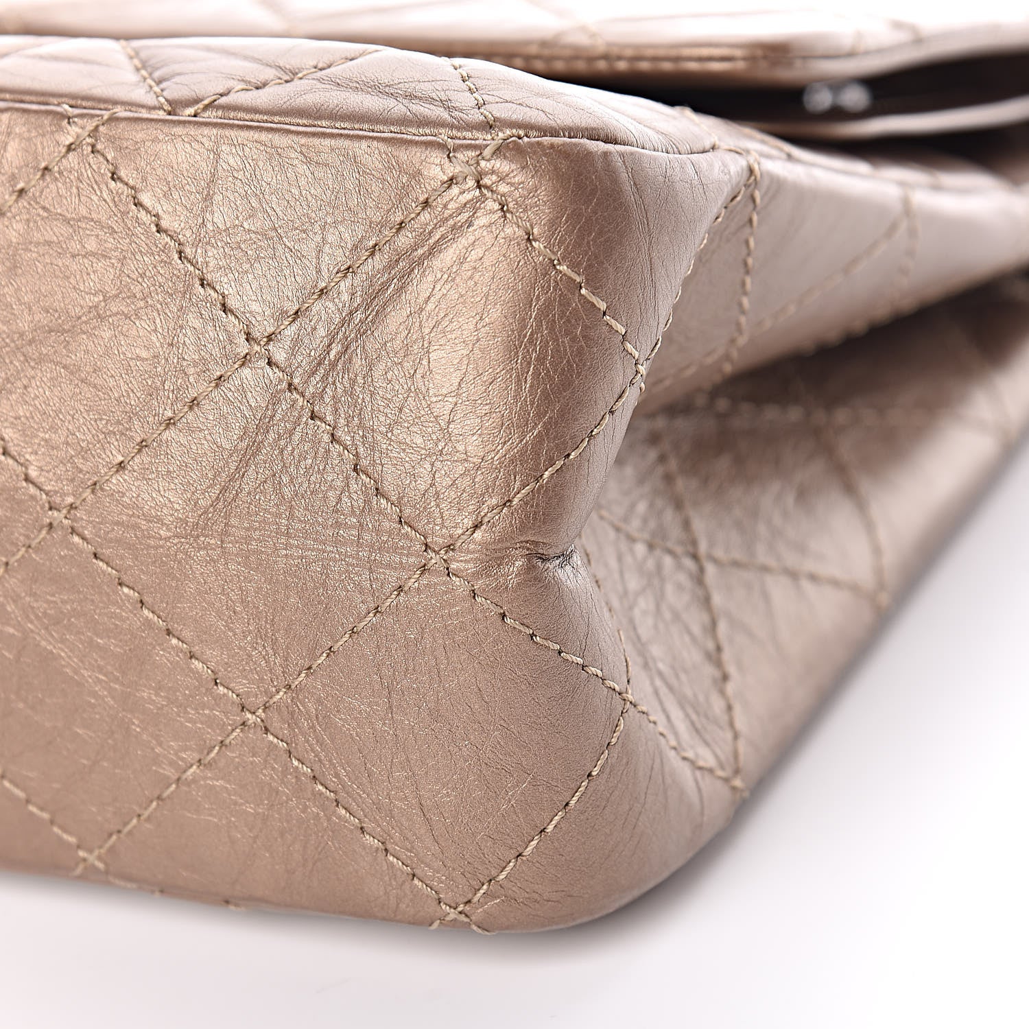 Chanel Metallic Aged Calfskin Quilted 2.55 Reissue 227 Flap Dark Gold 6 of 10