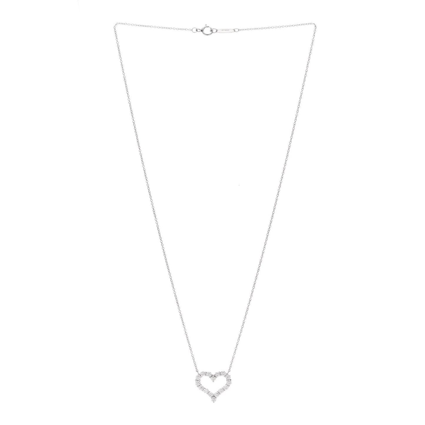 Platinum Diamond Small Heart Pendant Necklace