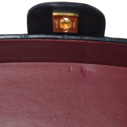 Chanel Lambskin Quilted Oval Vanity Train Case Navy 12 of 22
