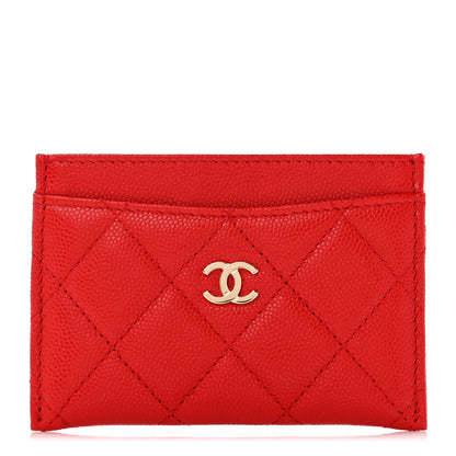 Chanel Caviar Quilted Card Holder Red 1 of 8