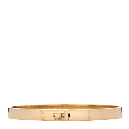 Hermes 18K Yellow Gold Diamond PM Kelly Bracelet ST 1 of 3
