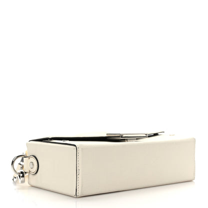 Fendi Vitello King FF Lines Embossed Baguette Soft Trunk White 3 of 7