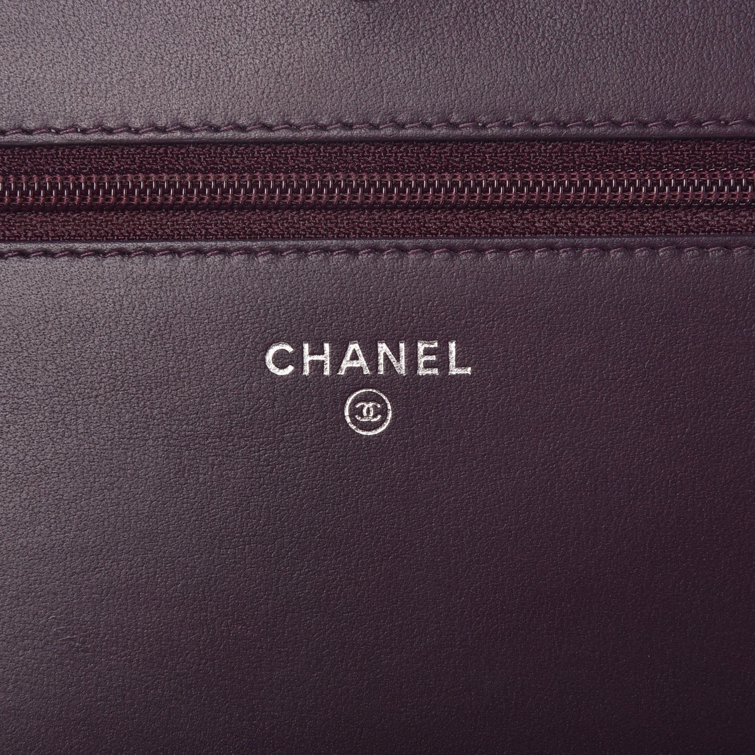 Chanel Caviar Quilted Diamond CC Wallet On Chain WOC Dark Purple 6 of 9