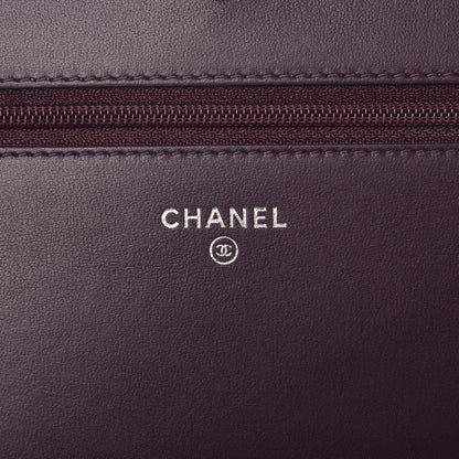 Chanel Caviar Quilted Diamond CC Wallet On Chain WOC Dark Purple 6 of 9