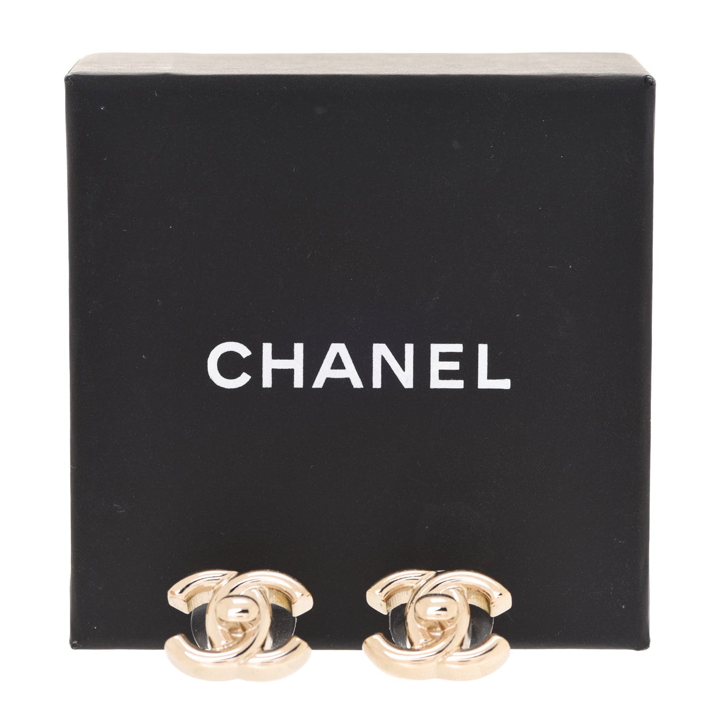 Metal CC Turnlock Earrings Gold
