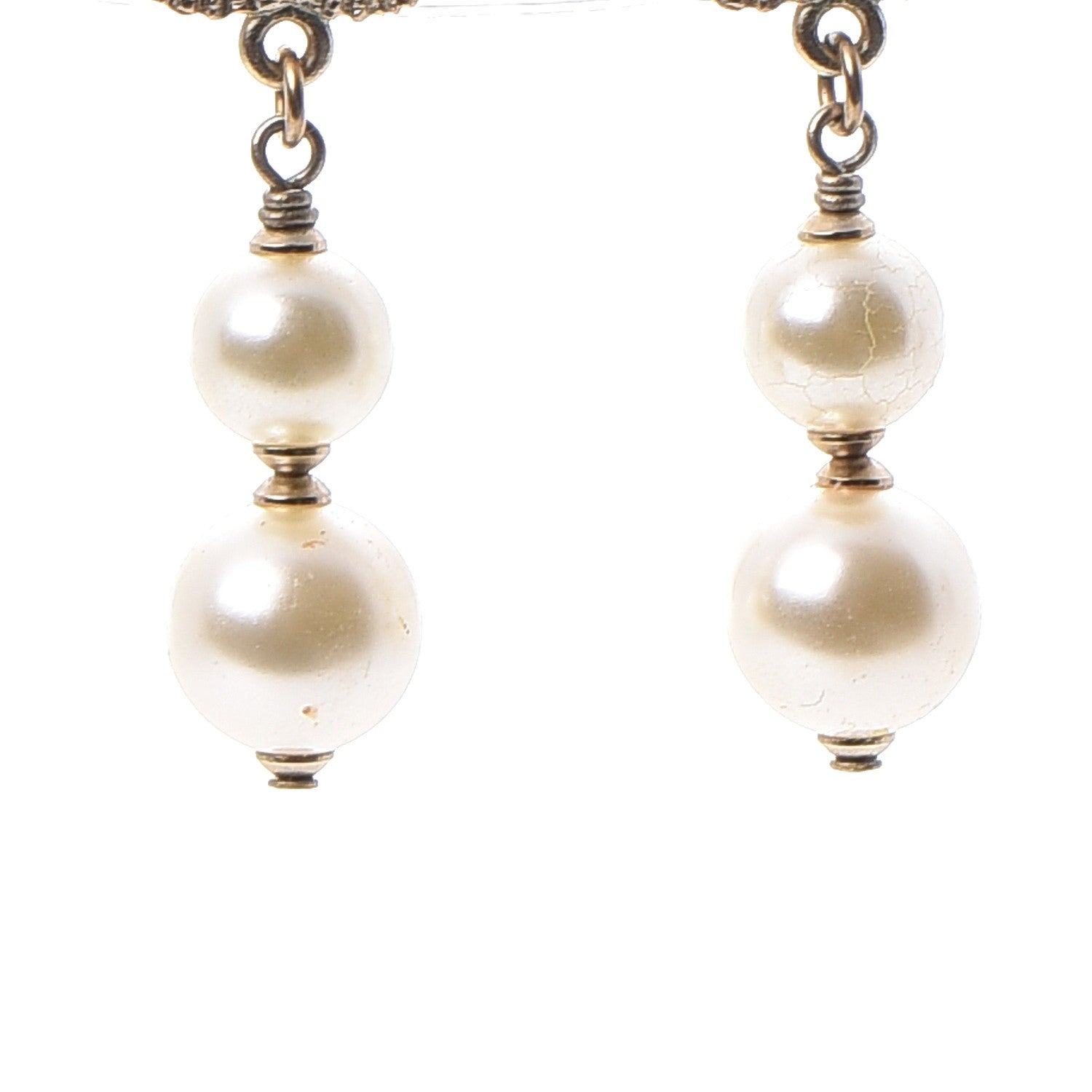 Chanel Pearl CC Drop Earrings Gold 6 of 7