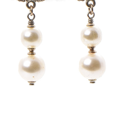 Chanel Pearl CC Drop Earrings Gold 6 of 7