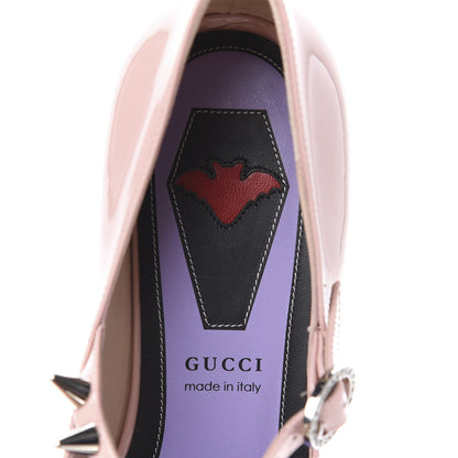 Gucci Patent Crystal GG Bow Sadie Spike Low Heel Ballerina Loafers 36.5 Perfect Pink 7 of 9