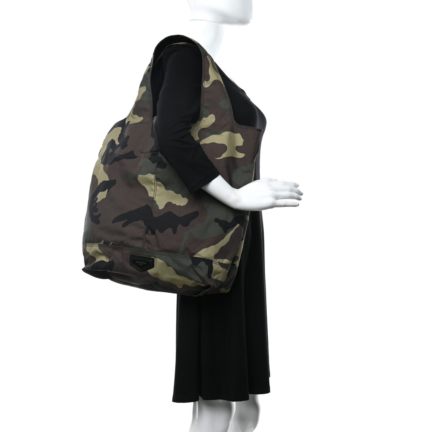 Nylon Camo Print Tote Green Multicolor