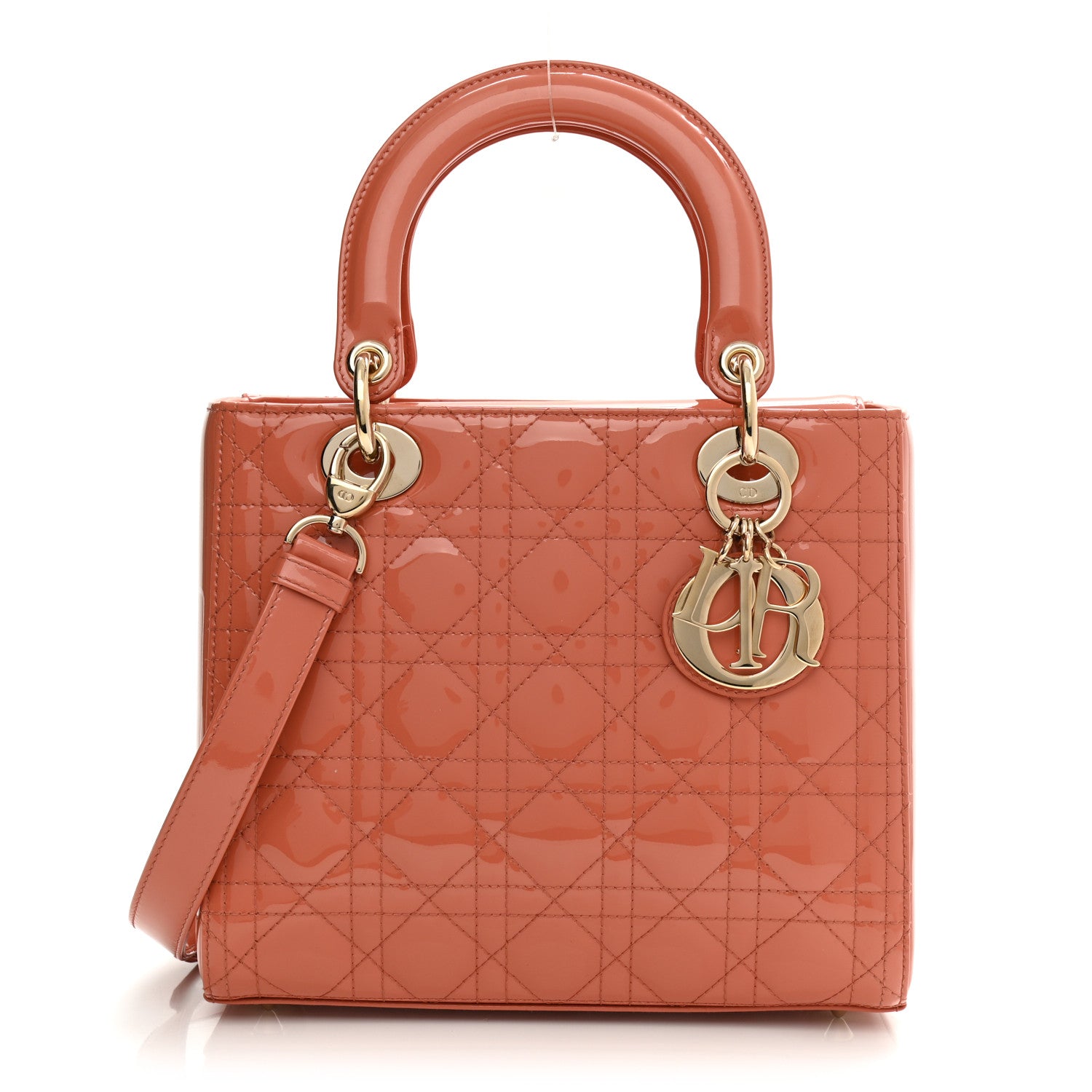 Christian Dior Patent Cannage Medium Lady Dior Pink 1 of 11
