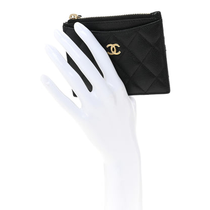 Chanel Caviar Quilted CC Zip Card Holder Black 2 of 10