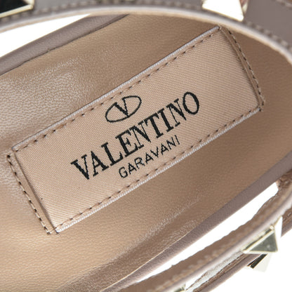 Valentino Garavani Pebbled Calfskin Rockstud Ankle Strap Pumps 39.5 Poudre 8 of 8