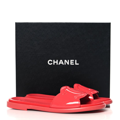 Chanel Patent Calfskin CC Slip On Mules 40 Pink 9 of 9