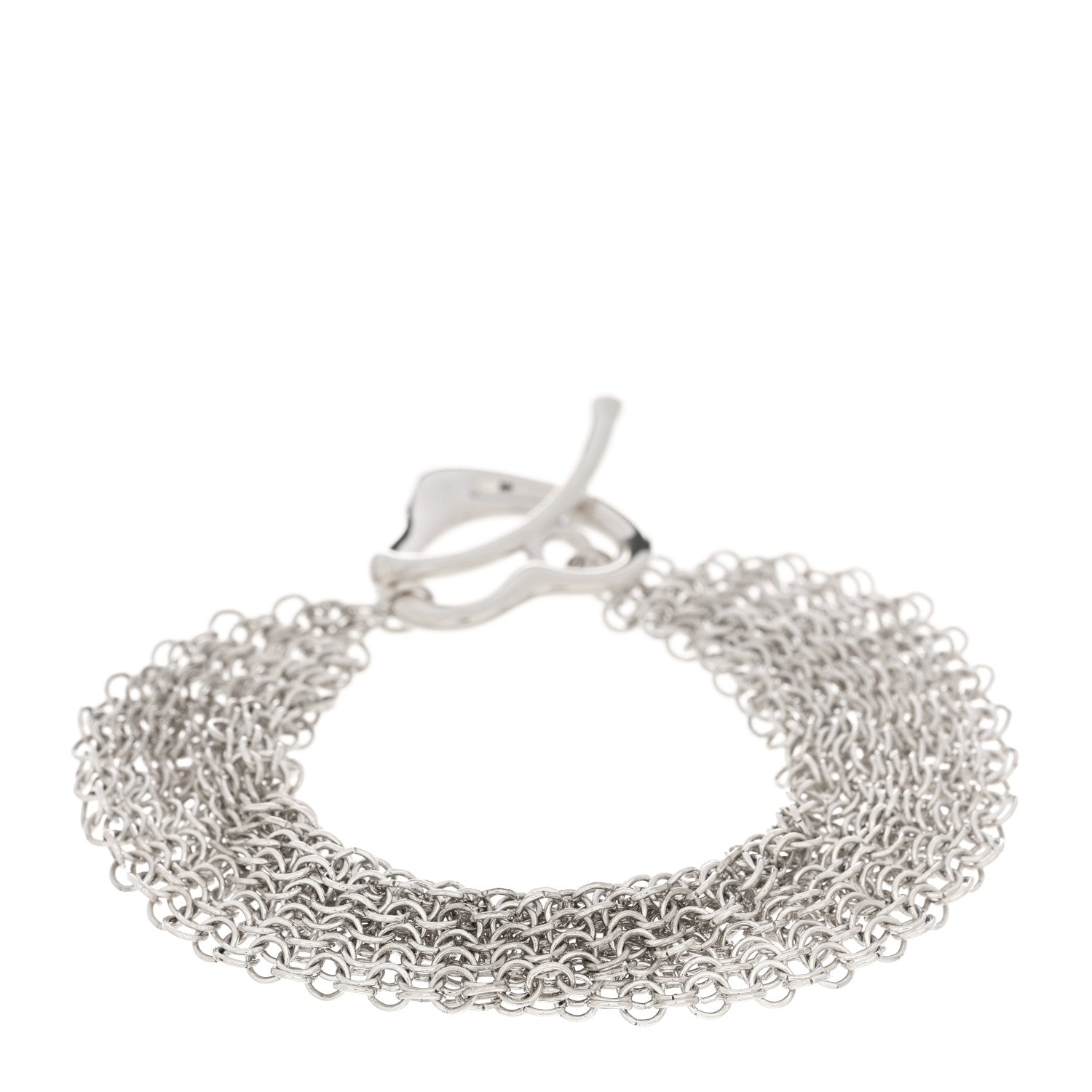 Tiffany Sterling Silver Elsa Peretti Open Heart Mesh Toggle Bracelet 2 of 3