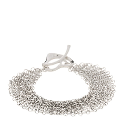 Tiffany Sterling Silver Elsa Peretti Open Heart Mesh Toggle Bracelet 2 of 3