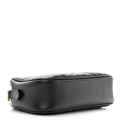 Gucci Calfskin Matelasse Small GG Marmont Chain Shoulder Bag Black 4 of 11