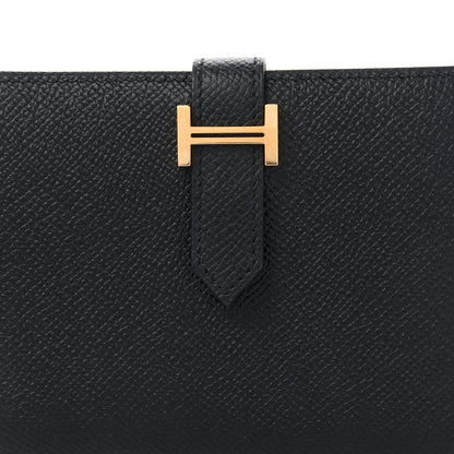 Hermes Epsom Bearn Compact Wallet Black 9 of 10