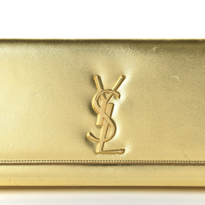 Saint Laurent Metallic Calfskin Monogram Large Belle De Jour Clutch Gold 9 of 9