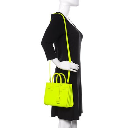 Saint Laurent Calfskin Nano Sac De Jour Neon Yellow 2 of 12