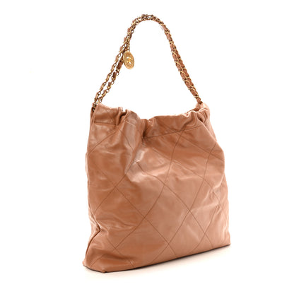 Chanel Shiny Calfskin Quilted Chanel 22 Camel 4 of 14