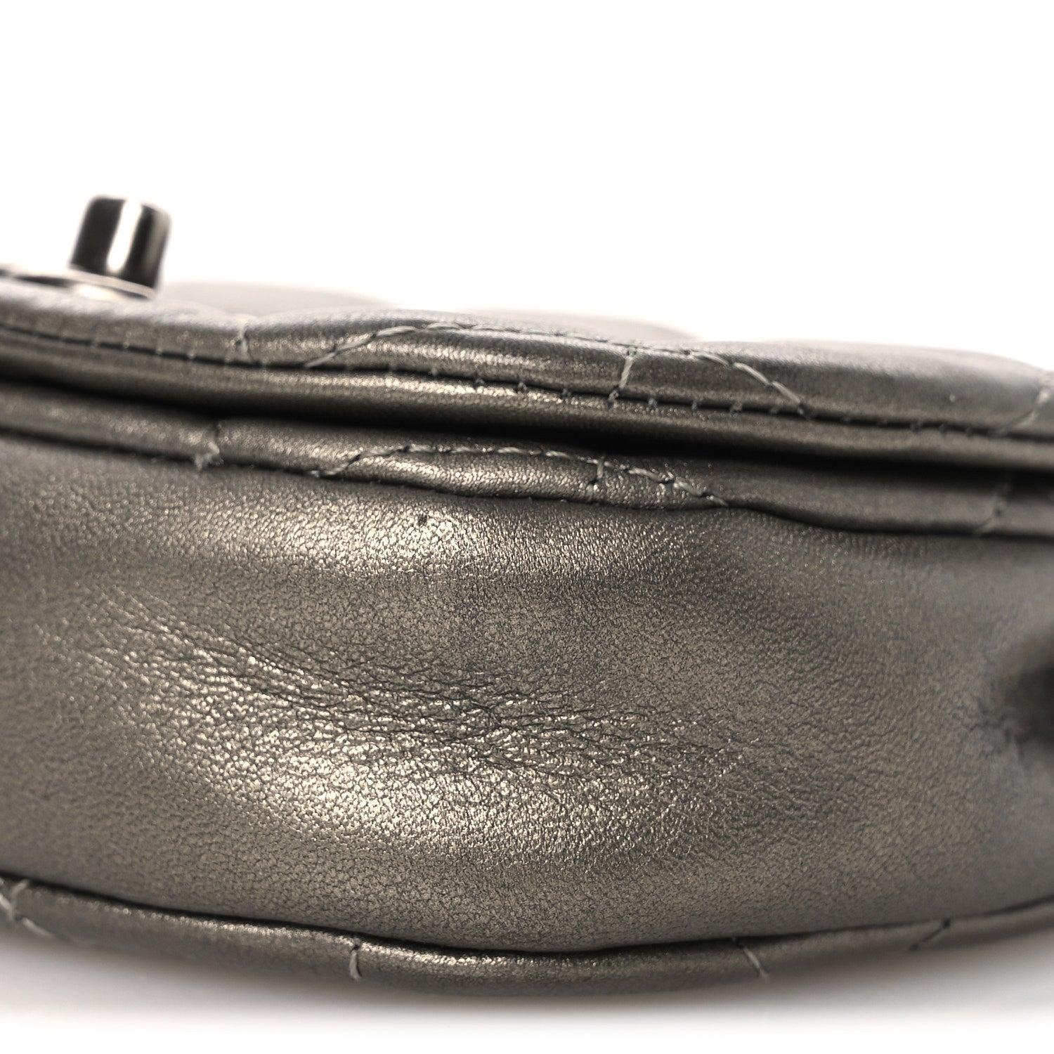 Chanel Metallic Calfskin Quilted Mini Coco Mail Clutch Ruthenium 10 of 12