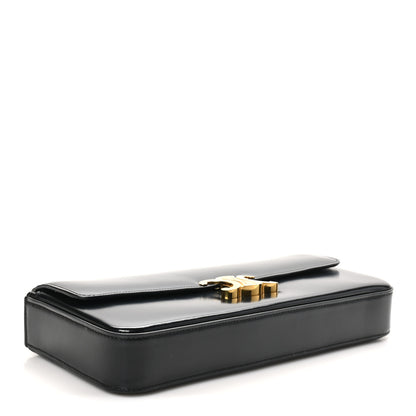 Celine Shiny Calfskin Triomphe Chain Bag Black 4 of 9