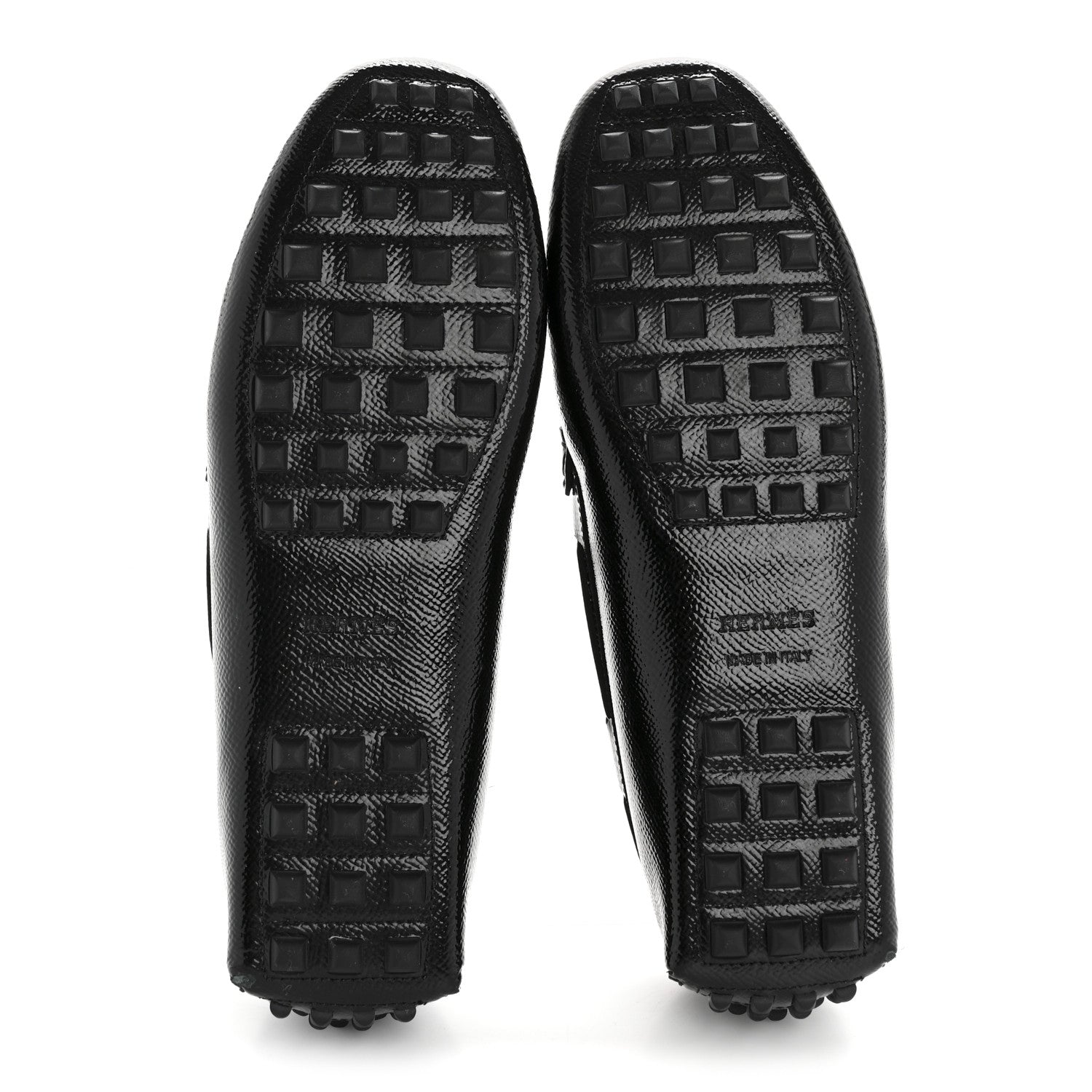 Hermes Patent Epsom Womens Irving Driving Moccasin Loafers 37 Black 12 of 22