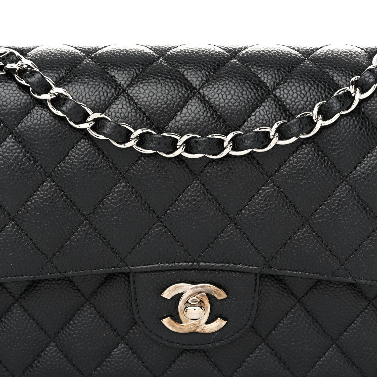 Chanel Caviar Quilted Medium Double Flap Black 8 of 12