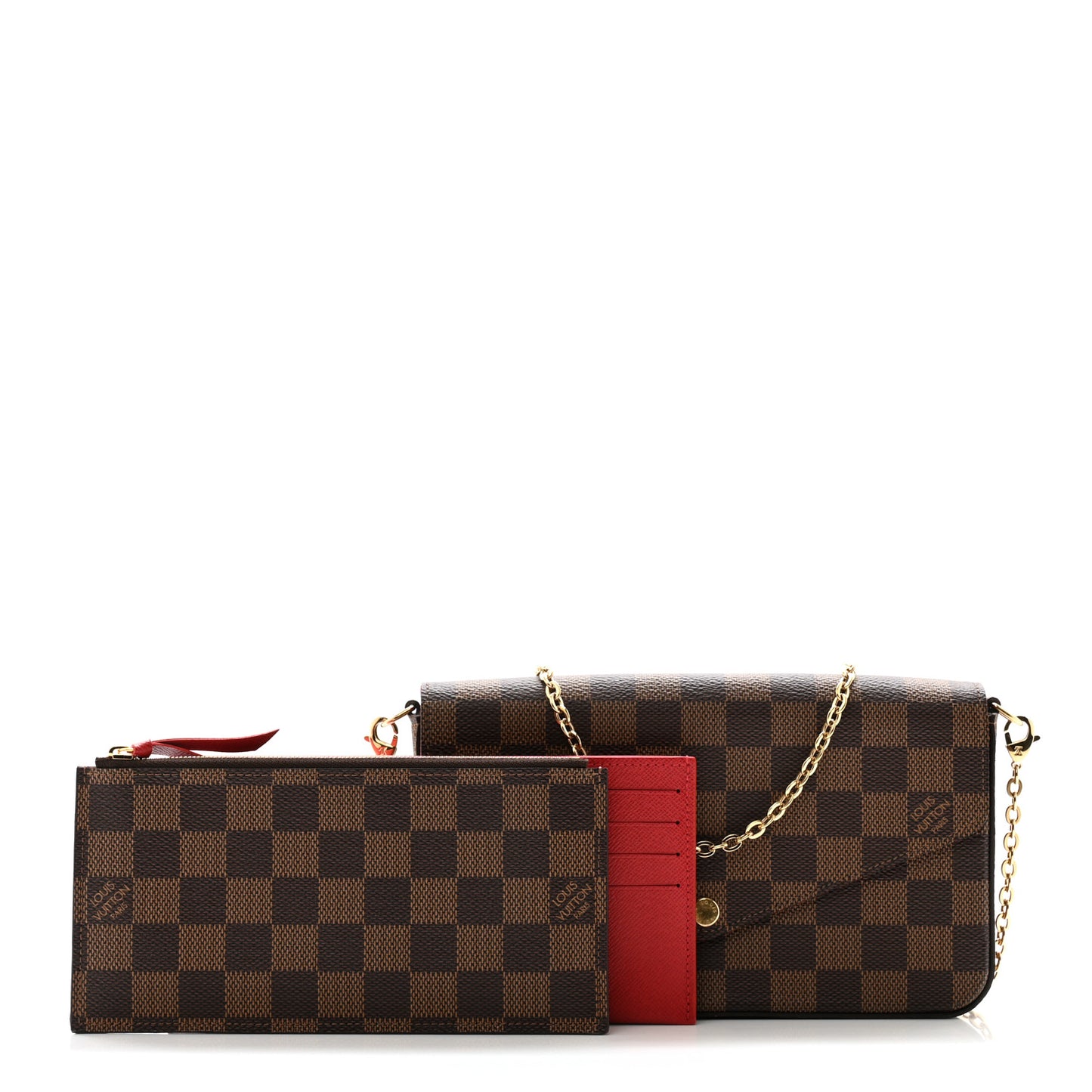 Damier Ebene Pochette Felicie Chain Wallet