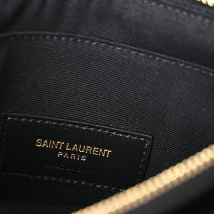 Saint Laurent Grain De Poudre Chevron Monogram Bill Pouch Black 6 of 8