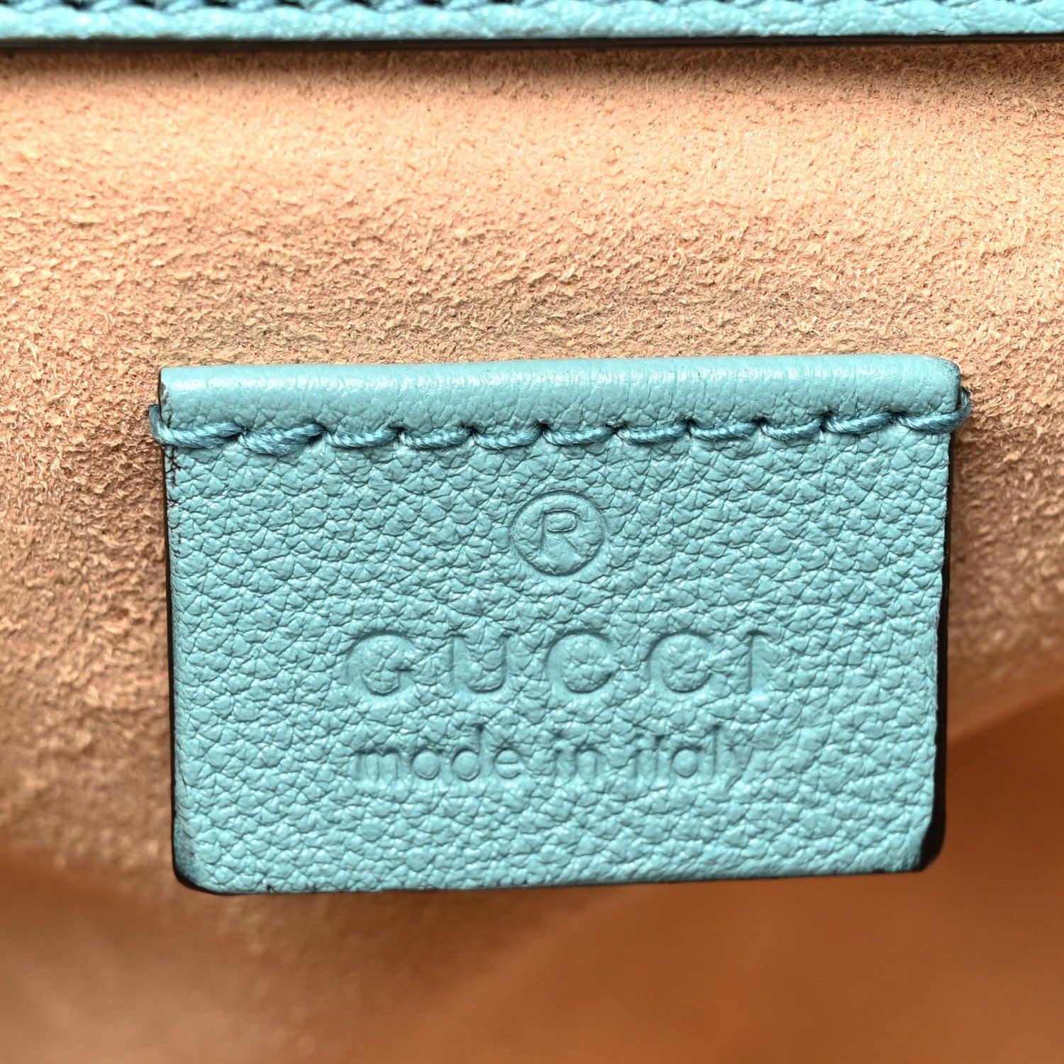 Gucci Wonka Grain Calfskin Mini Diana Tote Bag Dusty Azure Orange Fluo 6 of 12