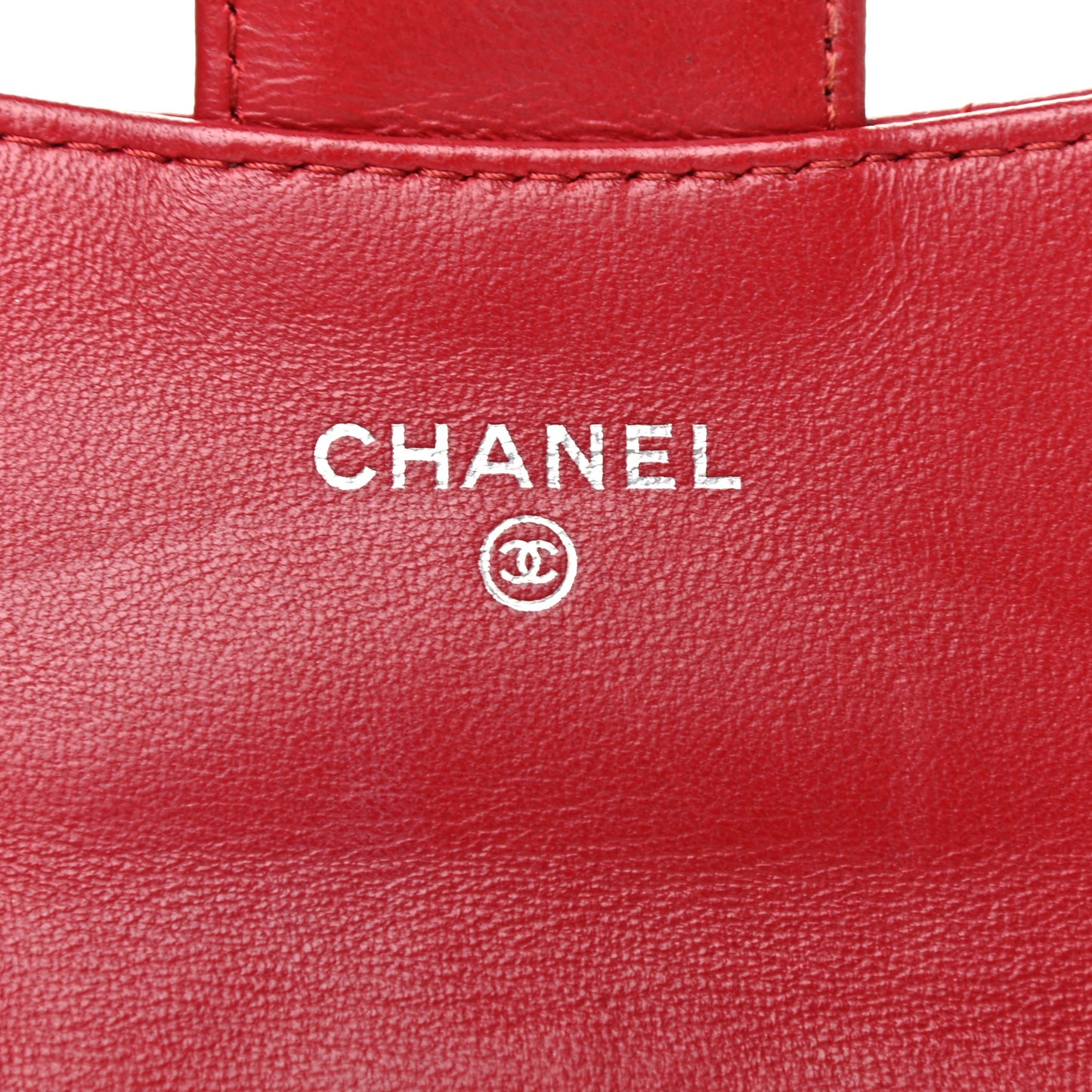 Lambskin Quilted Coin Purse Red