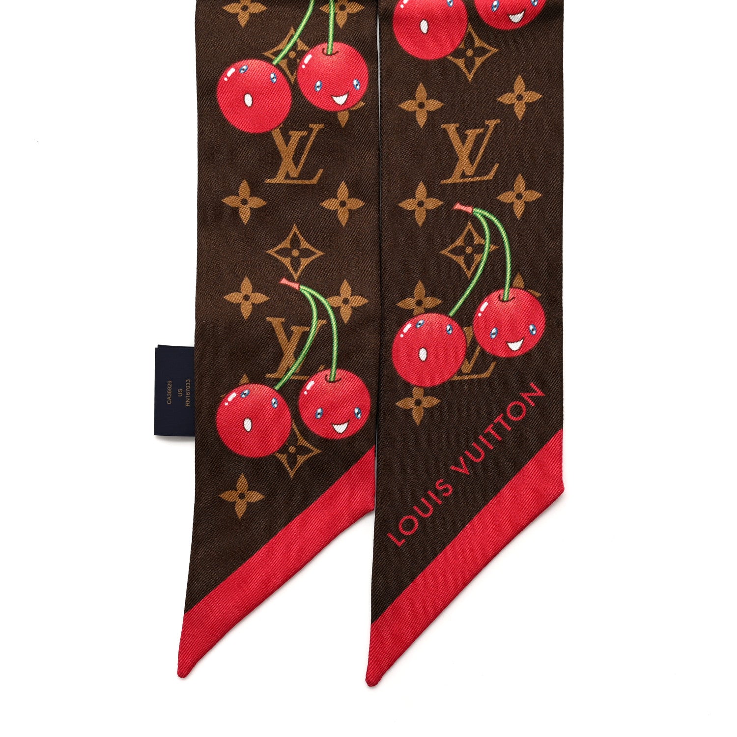 Louis Vuitton LV X TM Silk Monogram Cerises Bandeau Brown 2 of 3