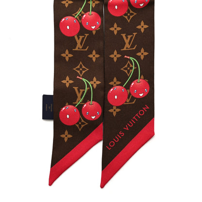 Louis Vuitton LV X TM Silk Monogram Cerises Bandeau Brown 2 of 3