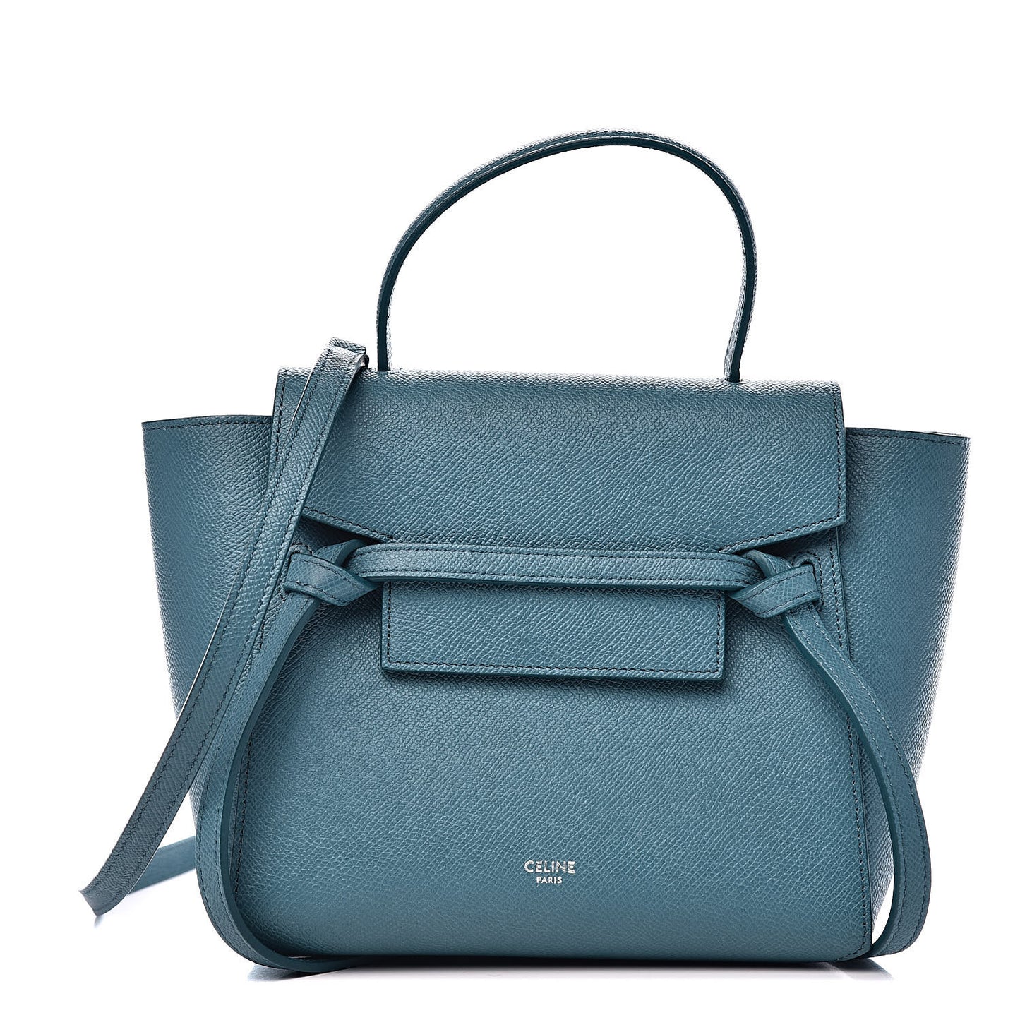 Grained Calfskin Nano Belt Bag Slate Blue