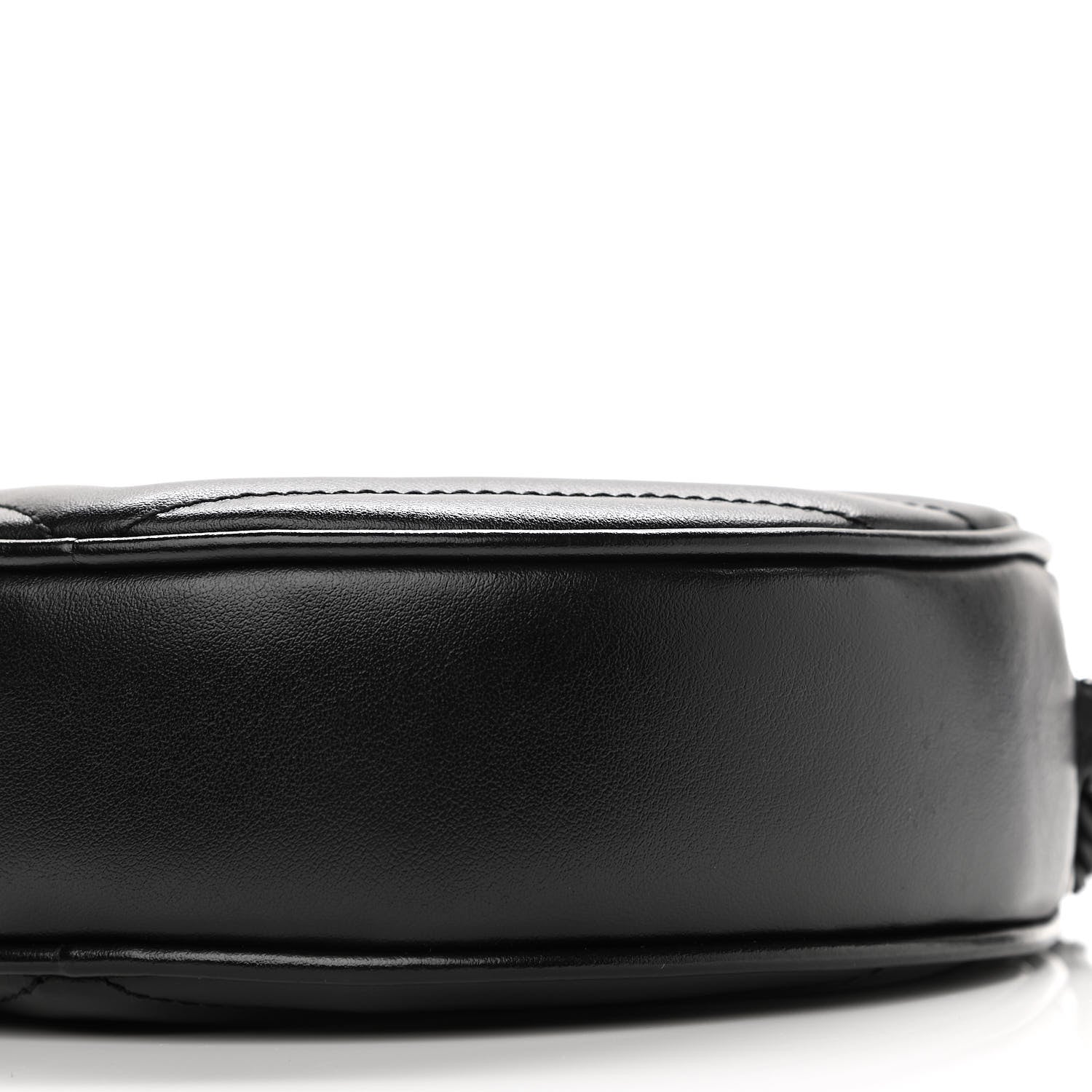 Saint Laurent Calfskin Matelasse Chevron Round Vinyle Camera Bag Black 10 of 11