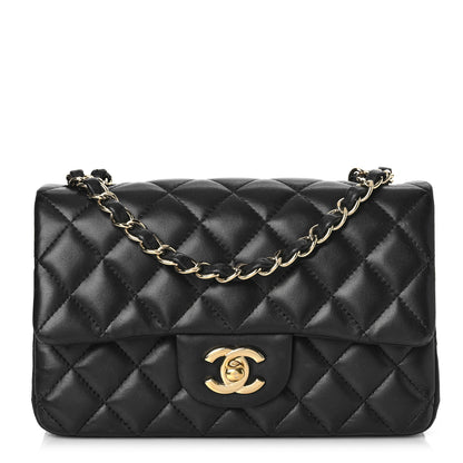 Chanel Lambskin Quilted Mini Rectangular Flap Black 1 of 15
