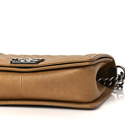 Chanel Caviar Quilted Medium Boy Flap Dark Gold 9 of 9