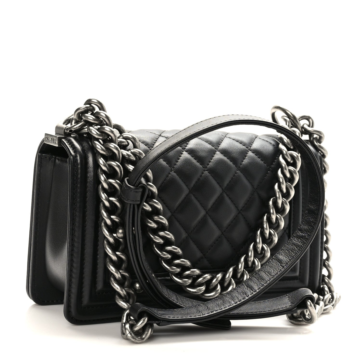Chanel Lambskin Quilted Small Boy Flap Black 3 of 9