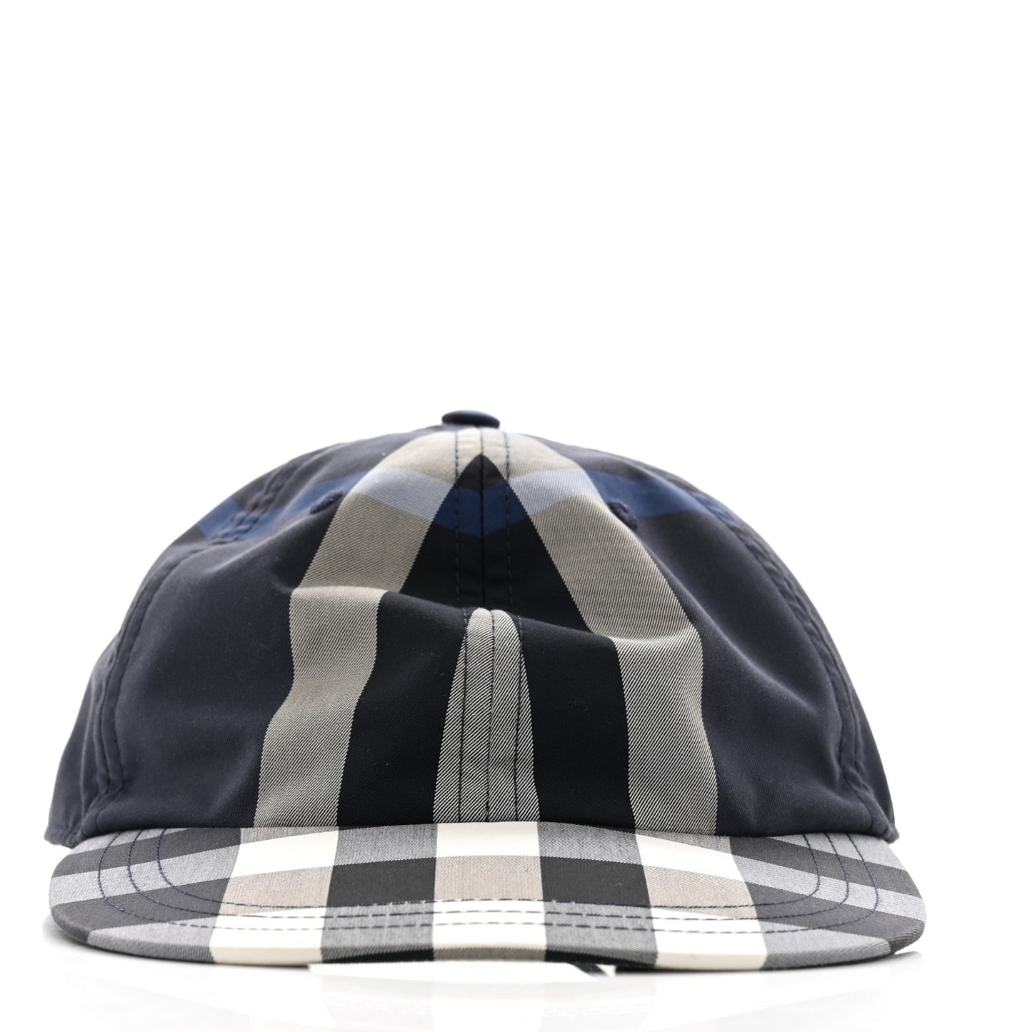 Technical Cotton Check Baseball Cap L Blue Grey