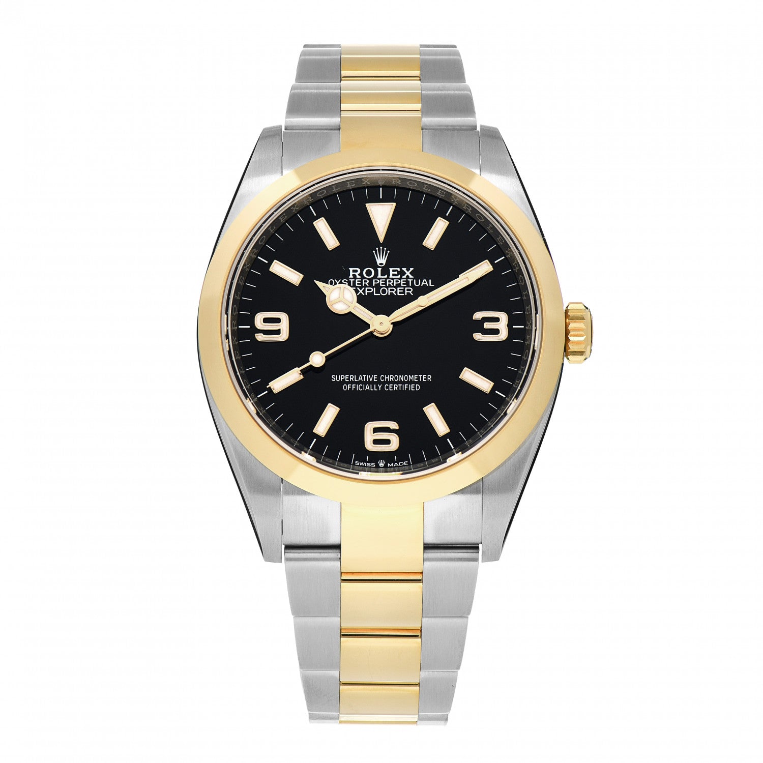 product image of ROLEX Stainless Steel 18K Yellow Gold 36mm Oyster Perpetual Explorer Watch Black 124273 FASHIONPHILE