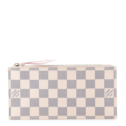 Louis Vuitton Damier Azur Felicie Chain Wallet Zippered Insert Rose Ballerine 1 of 5