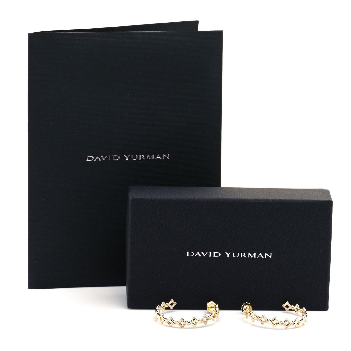 18K Yellow Gold Diamond Large Venetian Quatrefoil Hoop Earrings