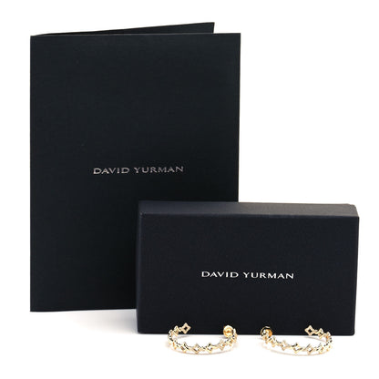 David Yurman 18K Yellow Gold Diamond Large Venetian Quatrefoil Hoop Earrings 5 of 5